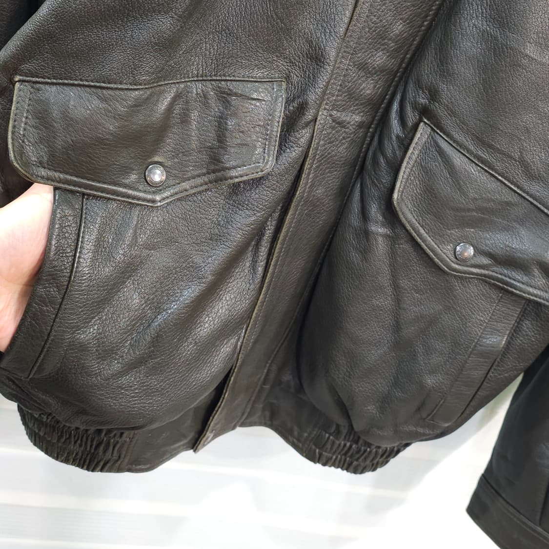 90s Wind Armor 사슴가죽 집업자켓- XL 상품이미지4