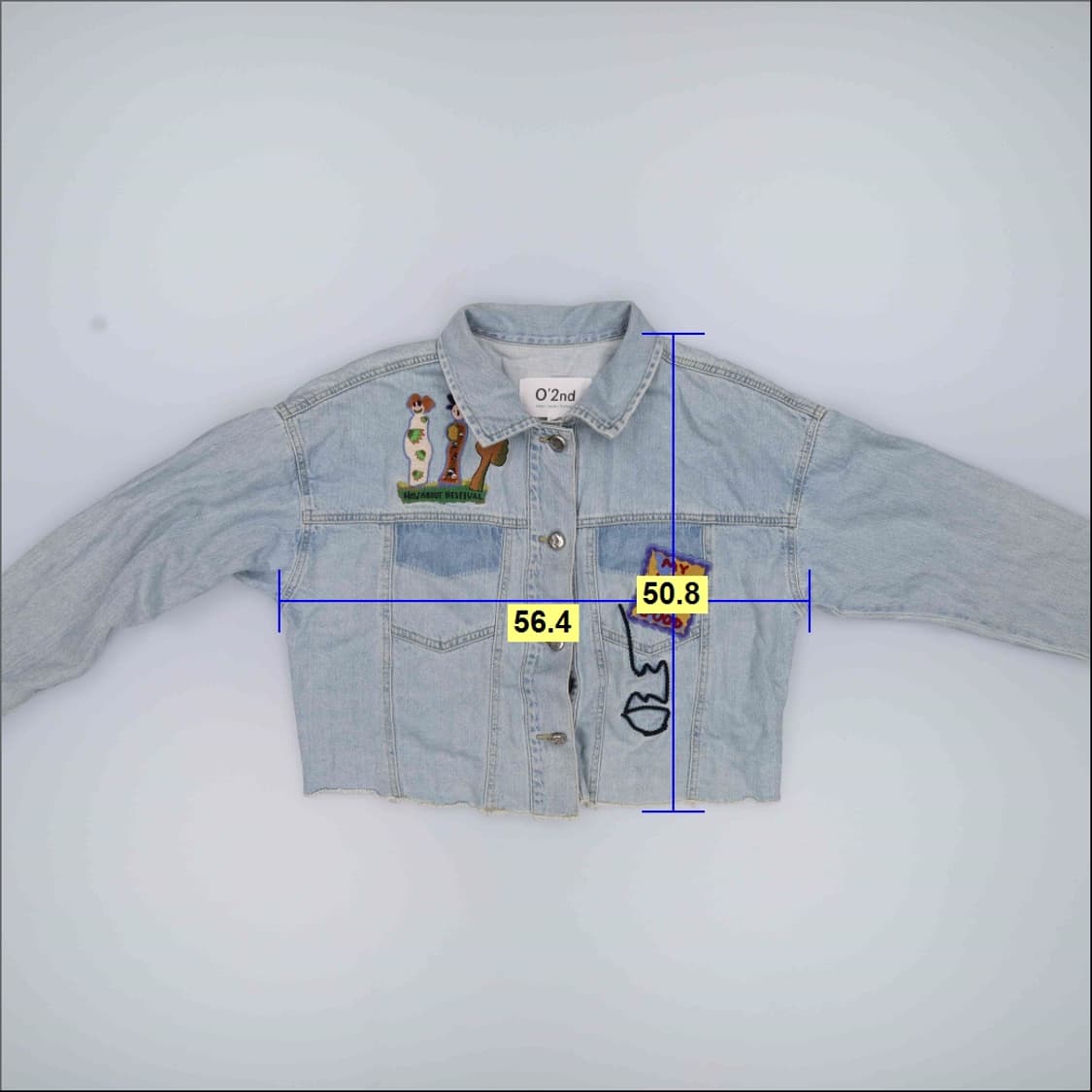 0 한섬오즈세컨 패치 크롭 데님자켓 0401H1 상품이미지6