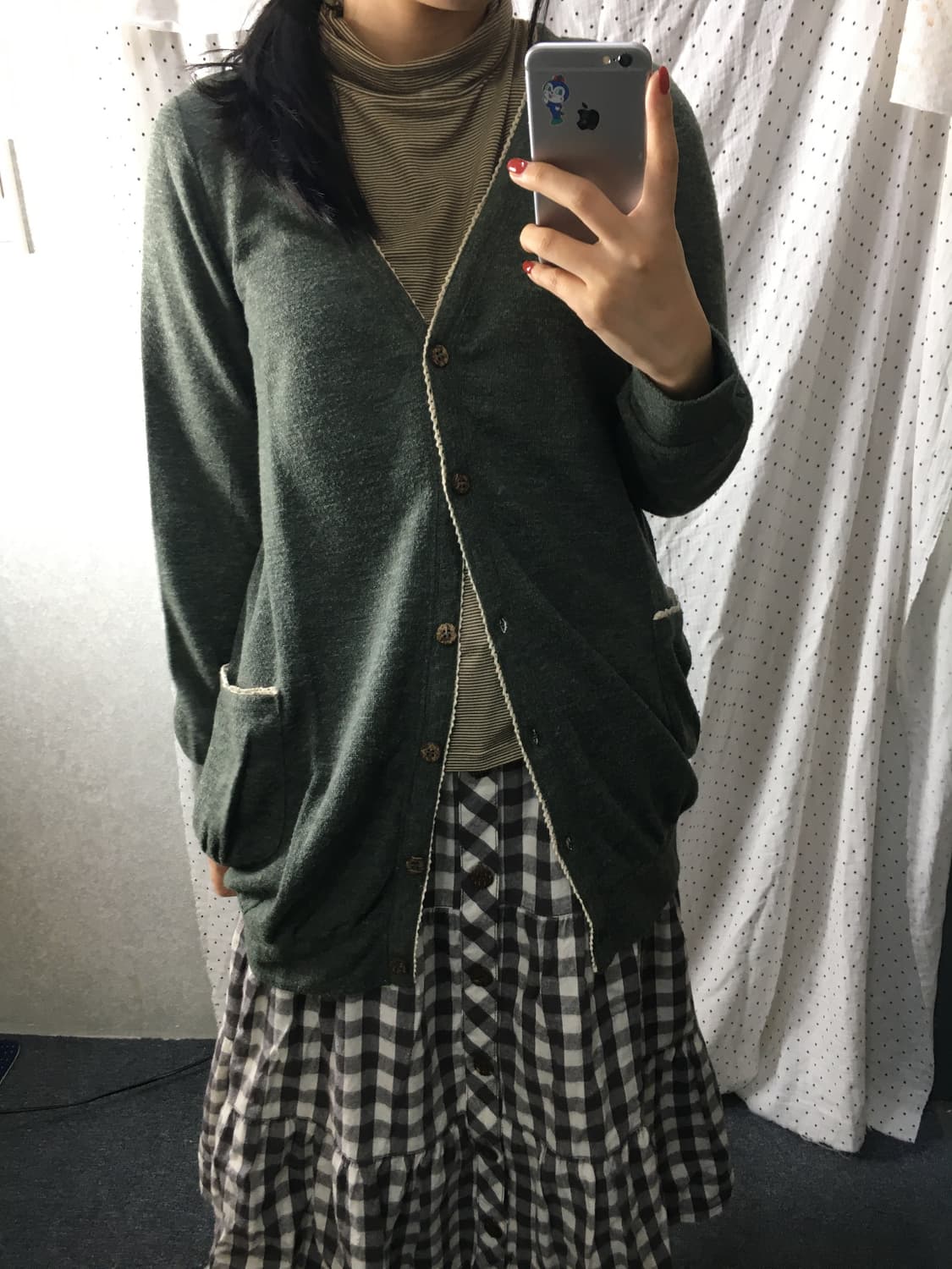 카키 크로쉐 가디건  상품이미지4