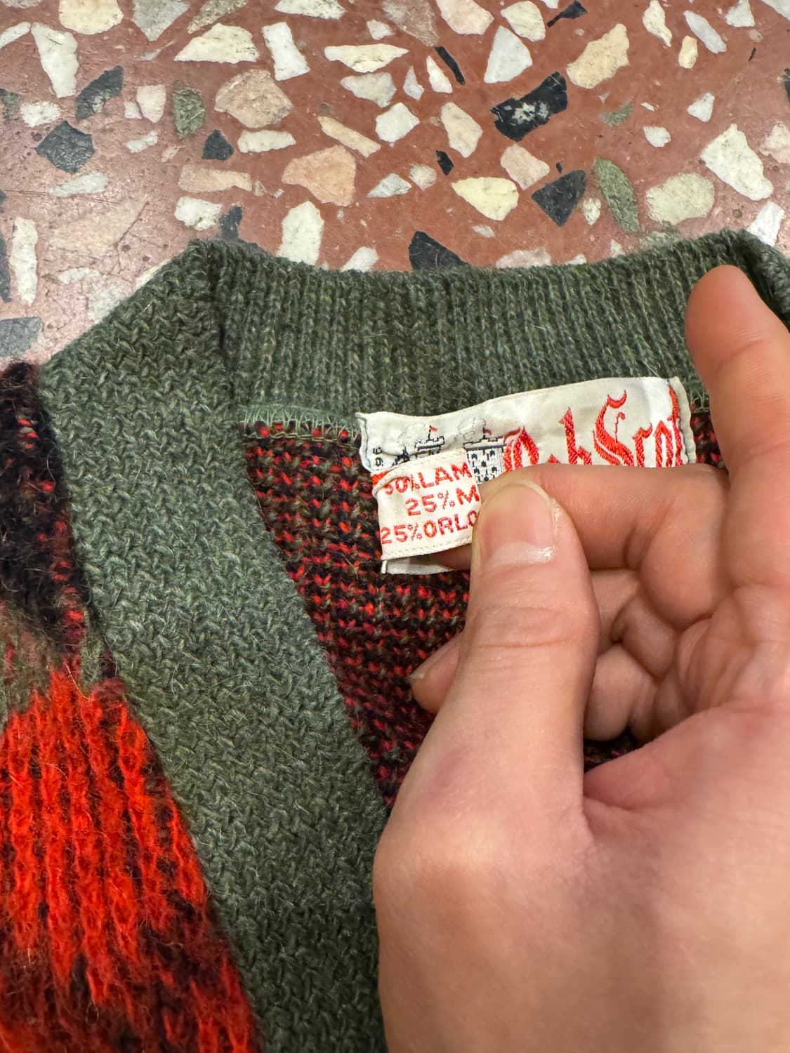 60s 아가일패턴 모헤어 가디건 (M) 상품이미지5