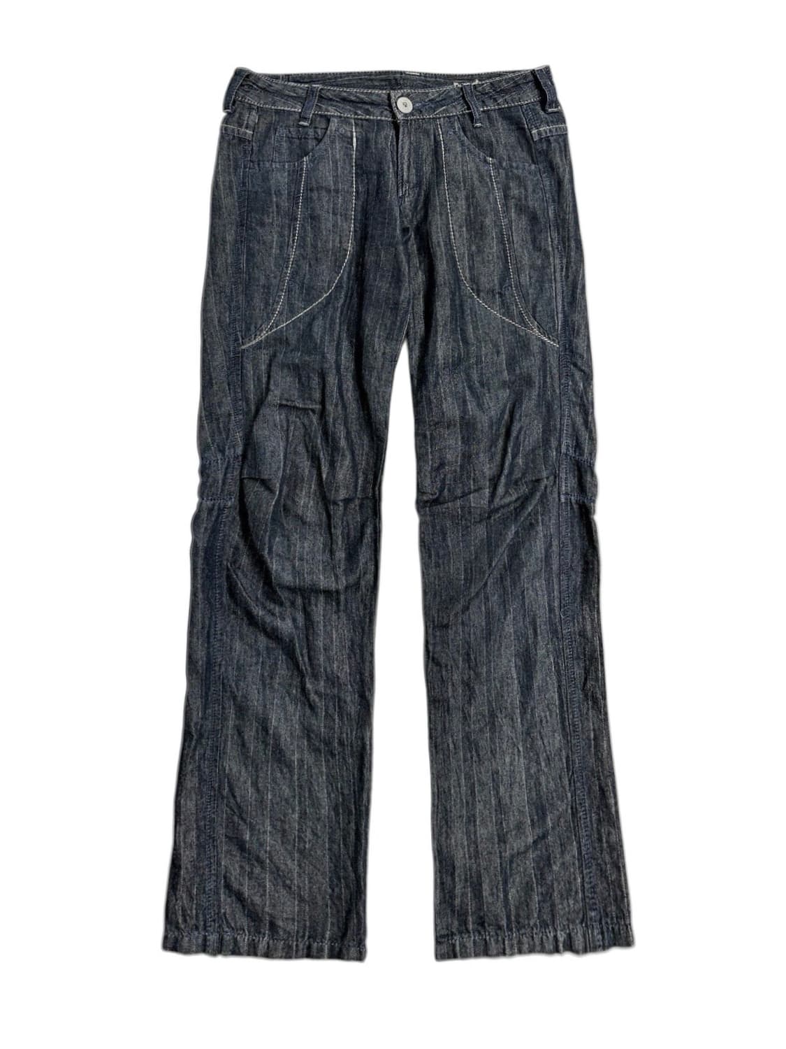 2000‘s 저버드 콘트라스트 스티칭 데님 팬츠 상품이미지4