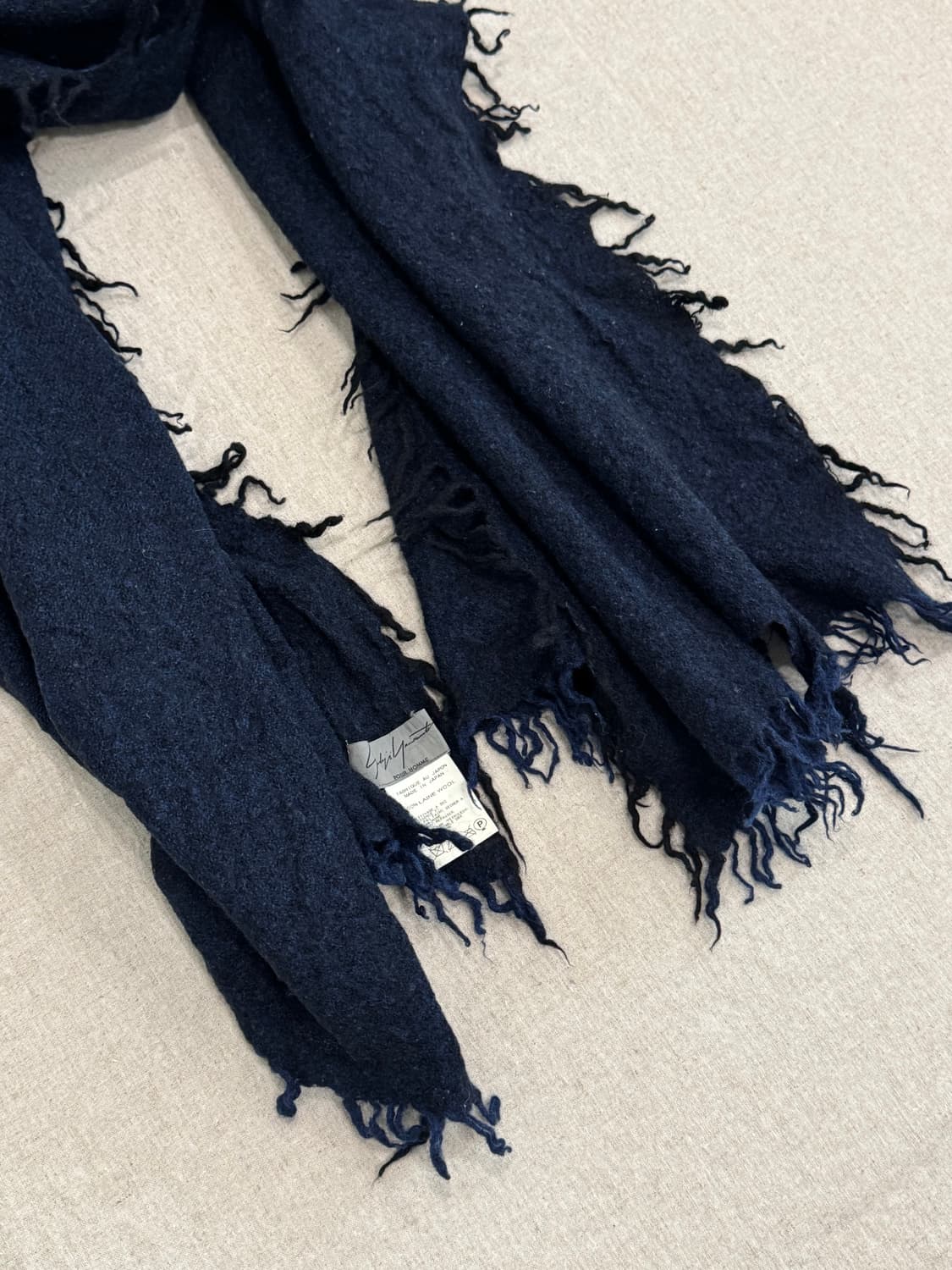 요지야마모토 뿌르옴므 프린지 울 머플러 상품이미지3