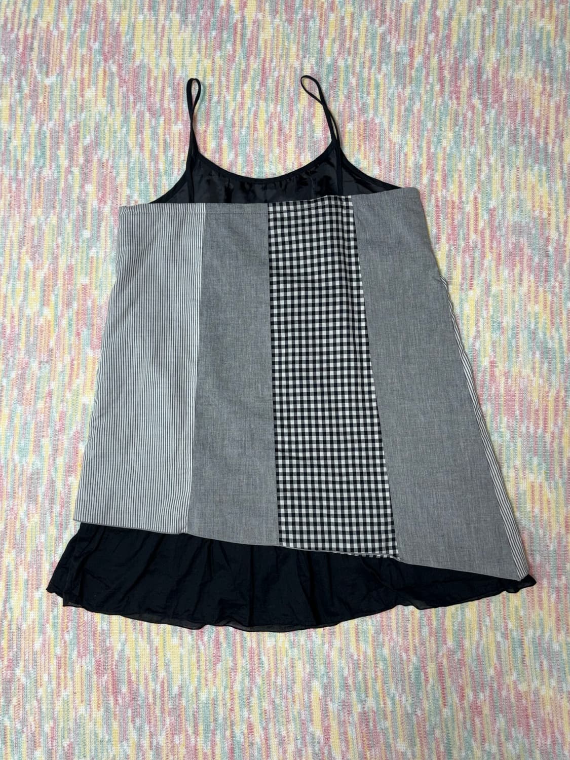 블랙 그레이 체크 슬리브리스 상품이미지9