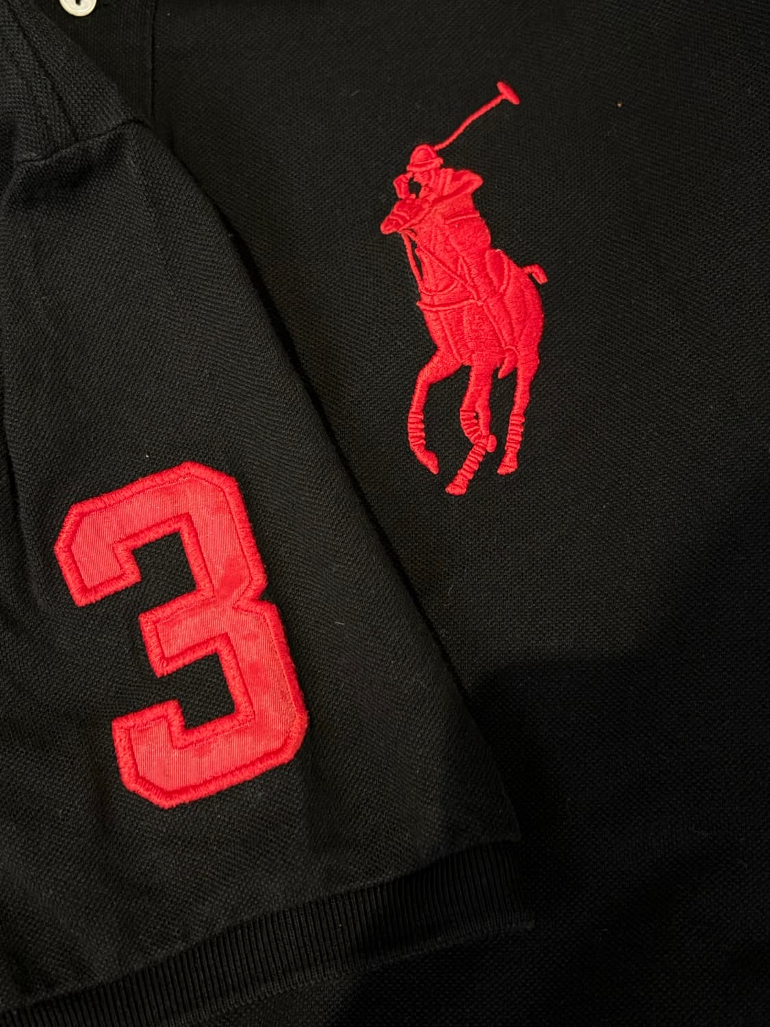 ❤️폴로 랄프로렌 레드 빅포니 커스텀핏 블랙 카라티 PK❤️ 상품이미지3