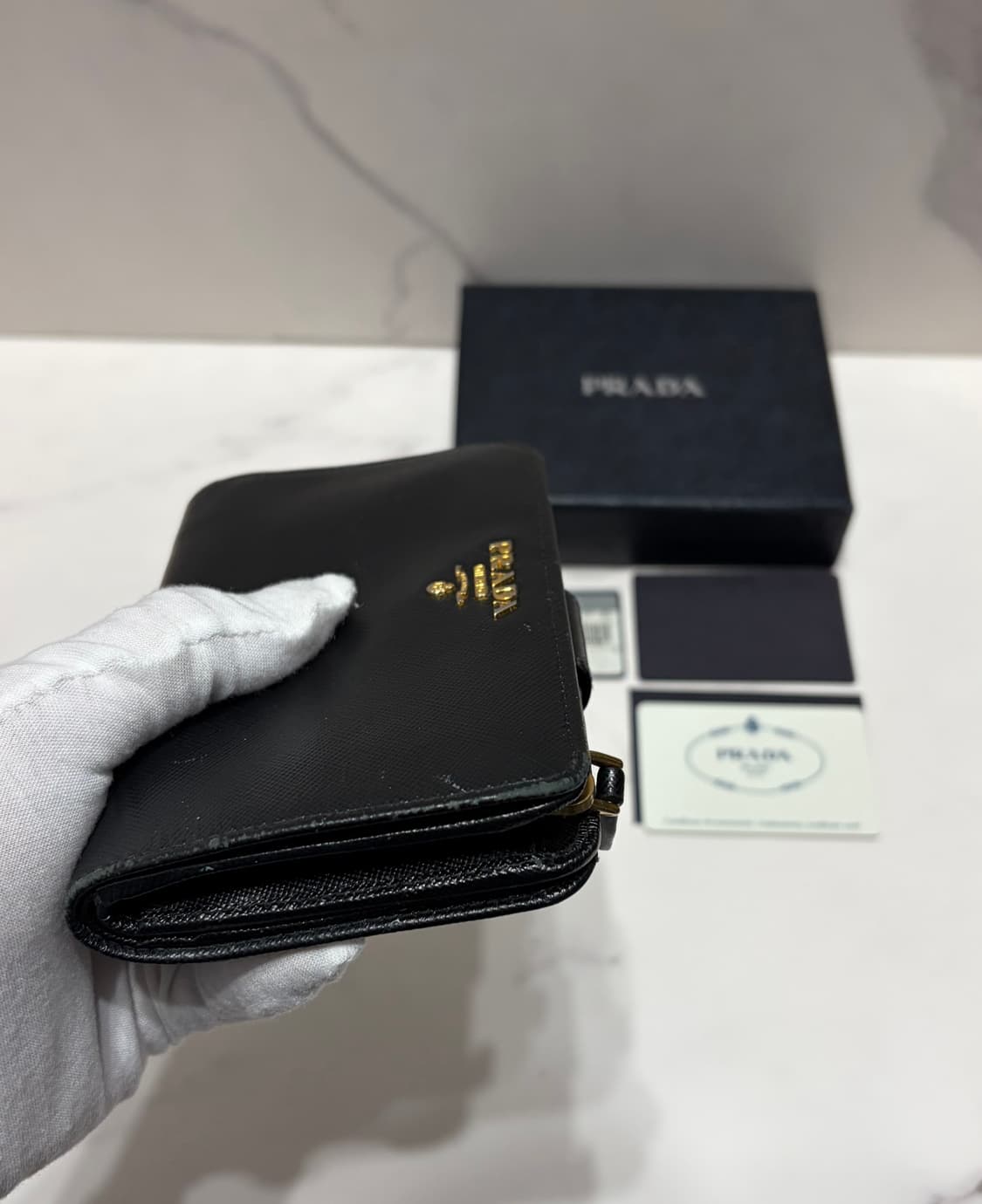 [정품] 프라다 사피아노 중지갑 블랙 백화점 풀구성 상품이미지5