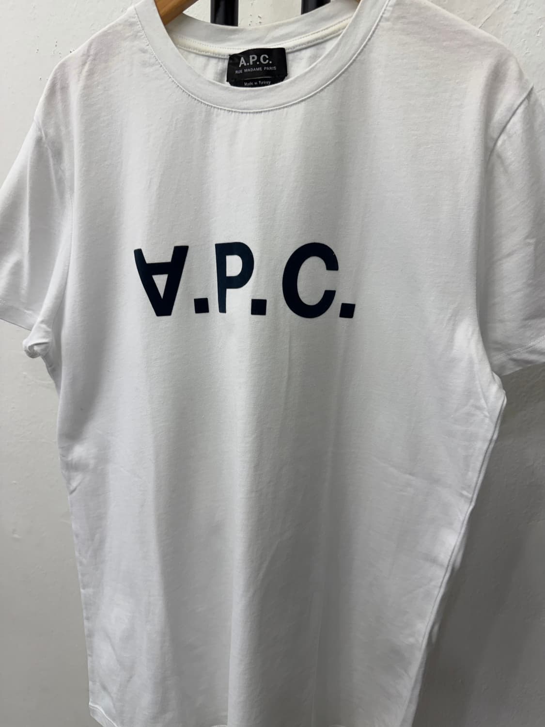 정품) A.P.C. 아페쎄 남녀공용 로고 반팔 티셔츠 S 상품이미지3