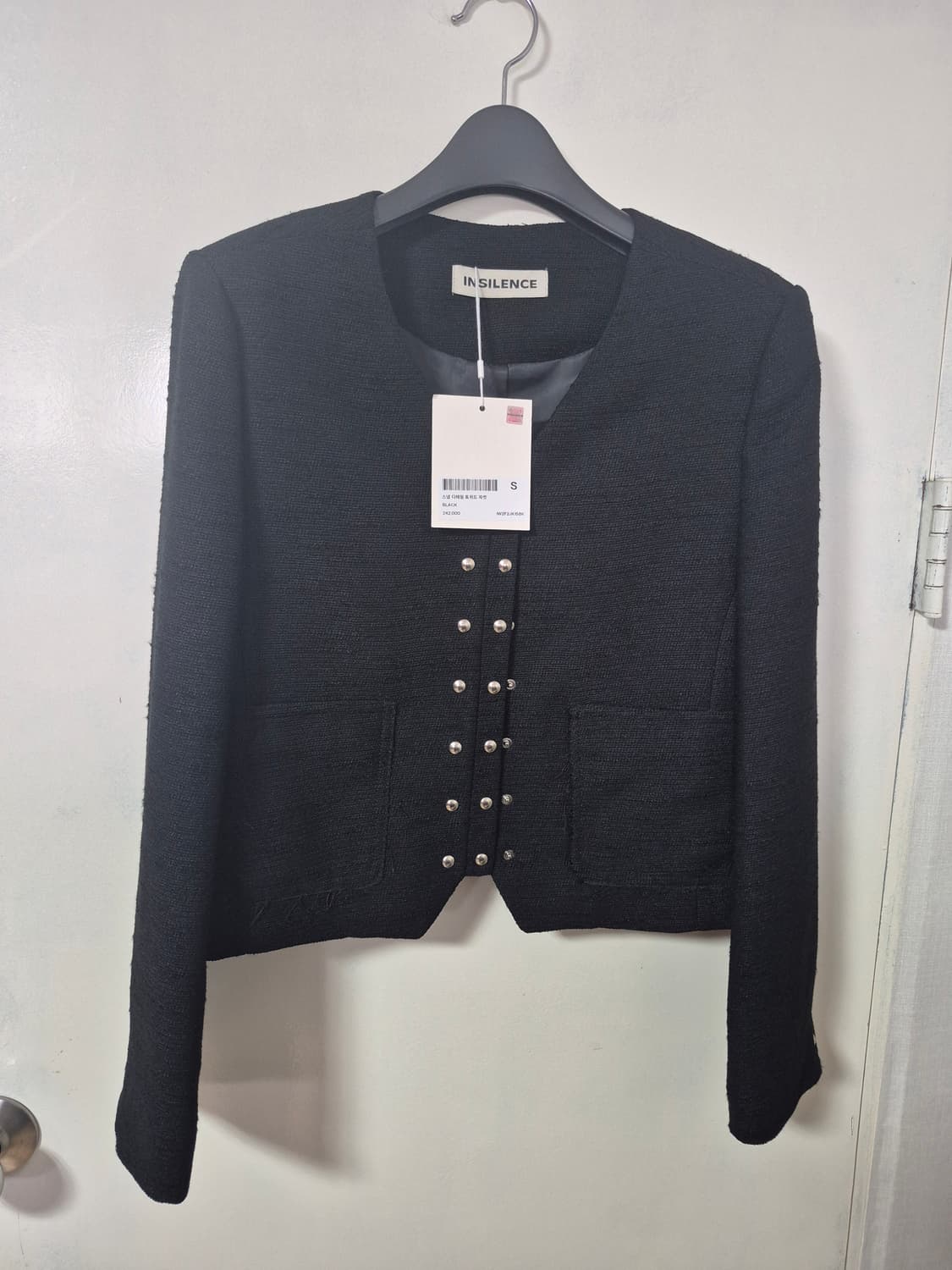 26SS 인사일런스 스냅 디테일 트위드 자켓 BLACK 상품이미지3