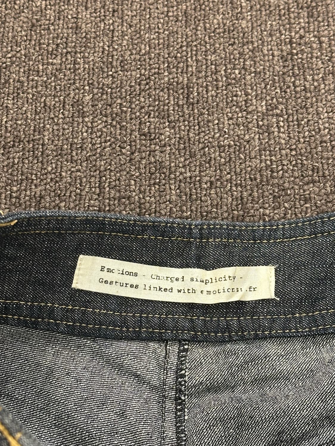 OS)Japanese vintage 스티치 진청 데님 미니 스커트 상품이미지3