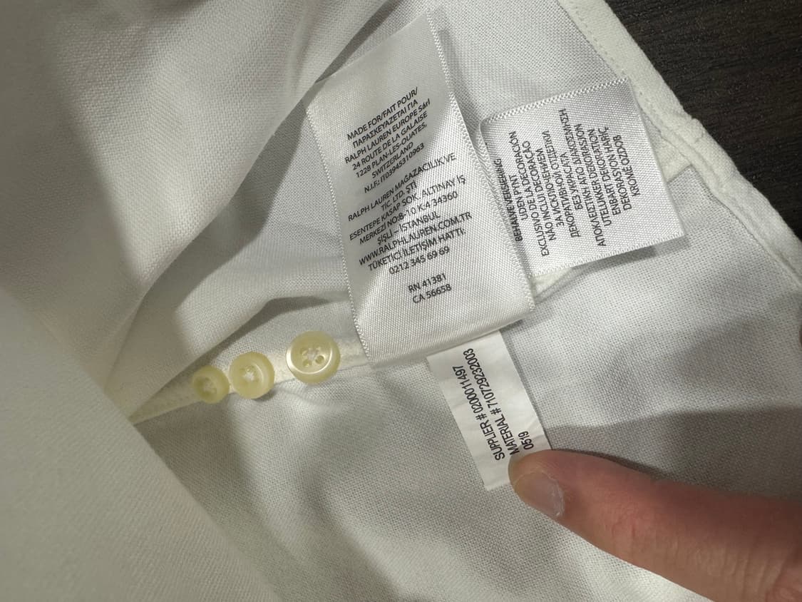 폴로 화이트셔츠 클래식핏 L 상품이미지4