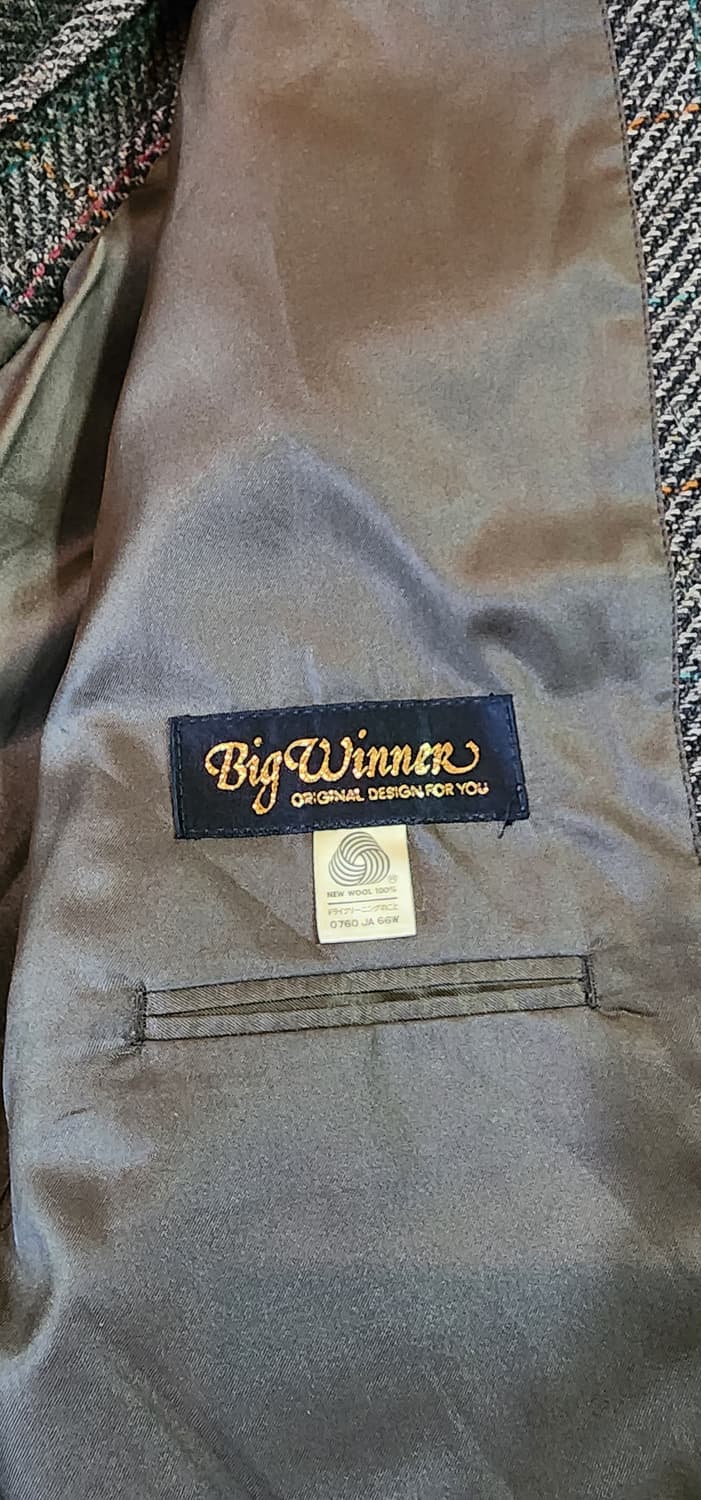 브라운 헤링본 트위드자켓 L 상품이미지8