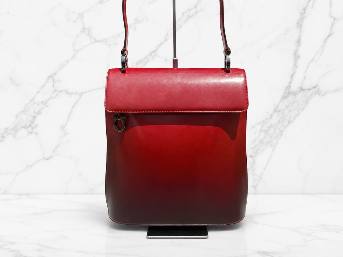 Ferragamo 2008's 페라가모 간치니 옴브레 페이턴트 레더 숄더 상품이미지1