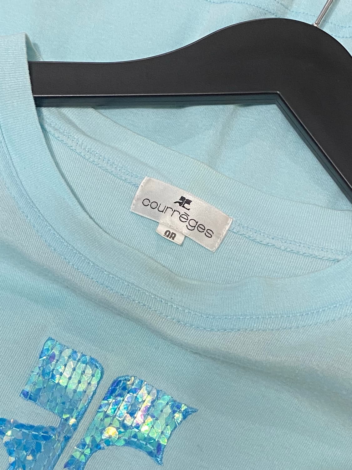 Courreges 글리터 로고 디테일 크롭 반팔티셔츠 상품이미지7