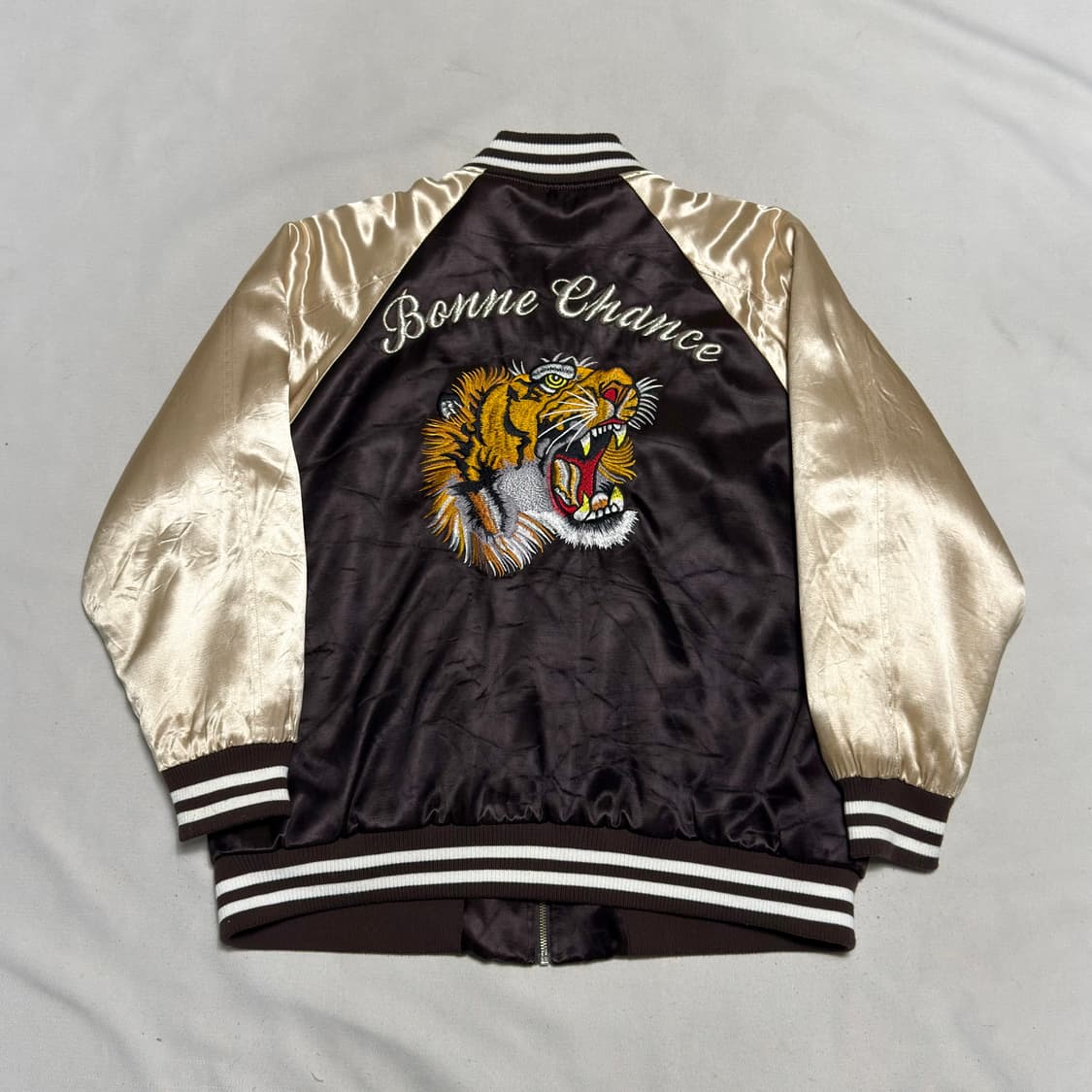 XL jpn vtg 호랑이 자수 브라운 스카쟌 상품이미지2