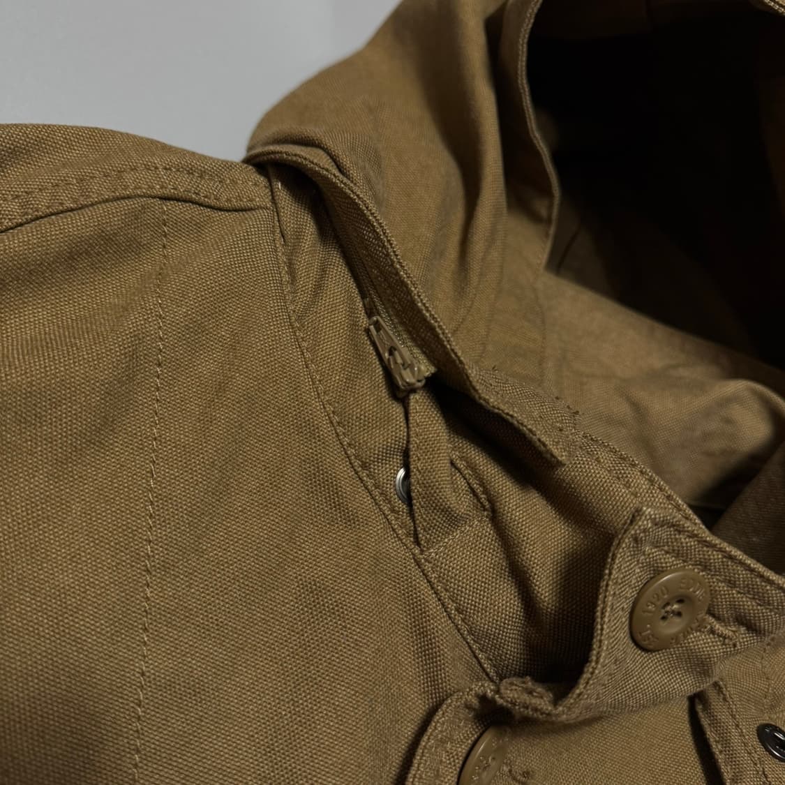 에디바우어(EDDIE BAUER) 브라운 후드 밀리터리 초어 코트 자켓 상품이미지5