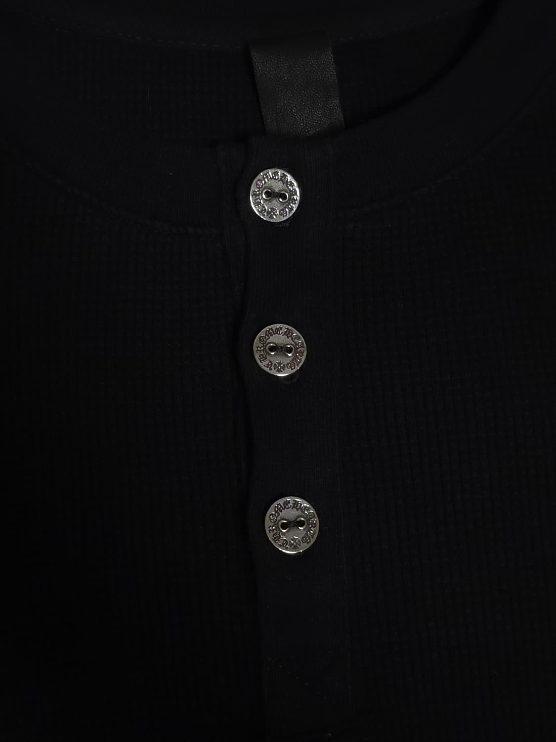 [M] 크롬하츠 세메터리 할리우드 헨리넥 와플 니트 블랙 상품이미지3