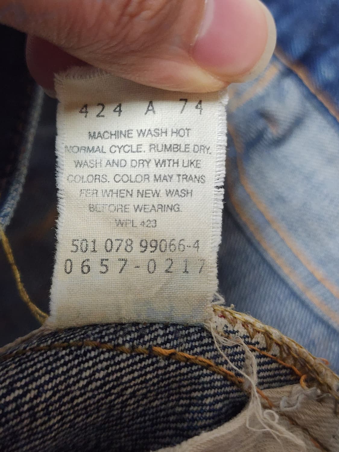 태국산 Levi's 501 Big E 셀비지 데님 팬츠 상품이미지7