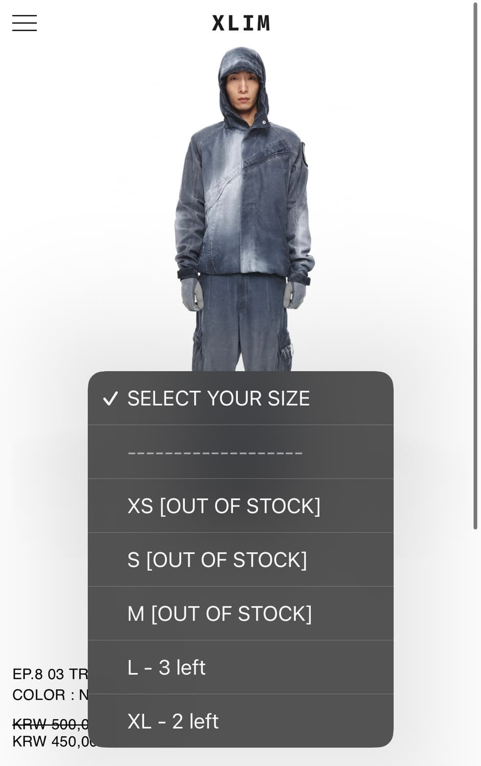 [xs] XLIM ep.8 trousers navy 트라우저 네이비 상품이미지2