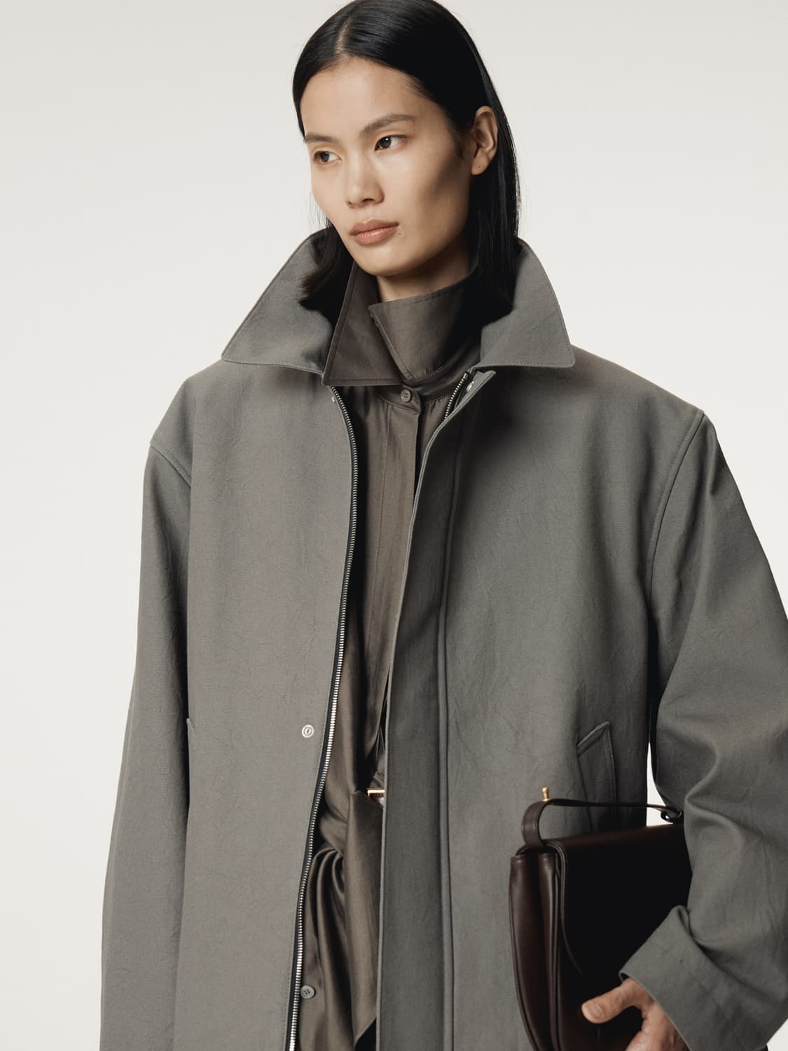 렉토 RECTO 빈티지 이펙트 코튼 코트 스톤 그레이 상품이미지5