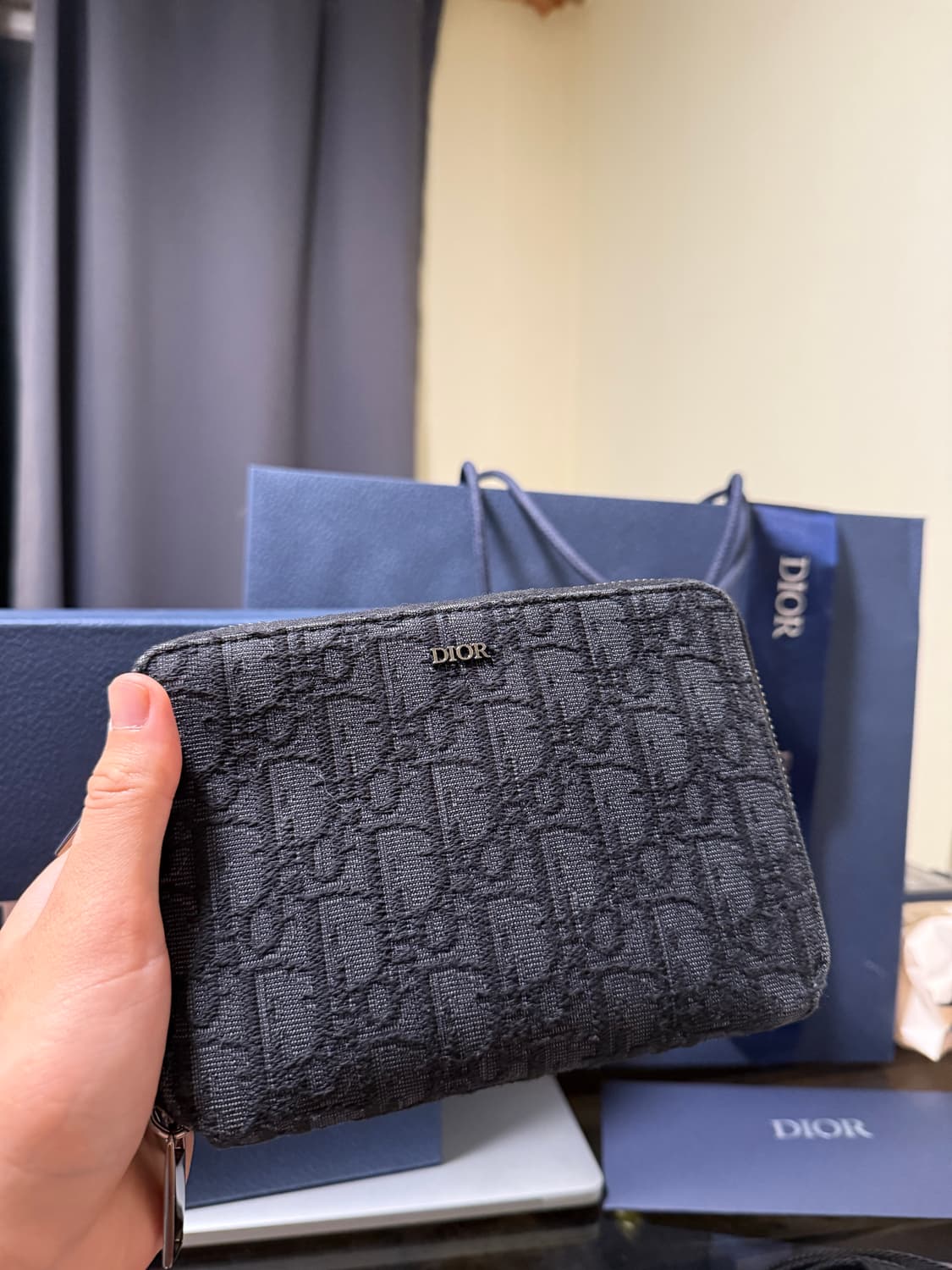 디올 오블리크 파우치 메신저백 블랙 풀구성 새상품급 상품이미지9