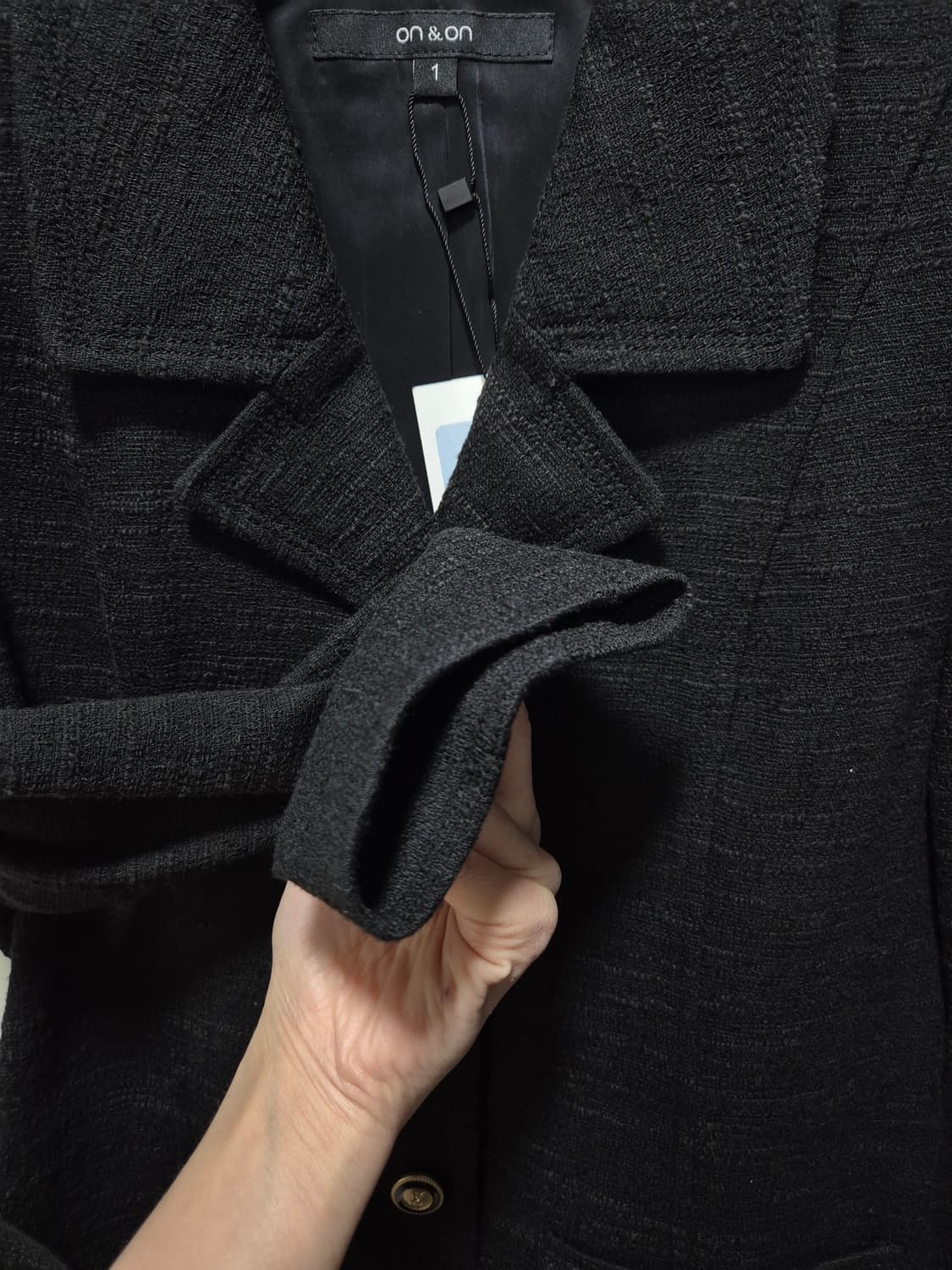 (타임세일)(새상품)온앤온 블랙 트위드 원피스 상품이미지5