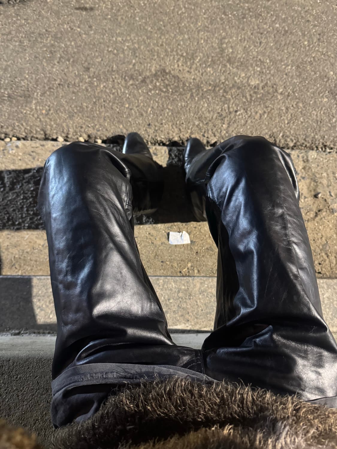 Avirex 아비렉스 레더 부츠컷 팬츠 상품이미지3