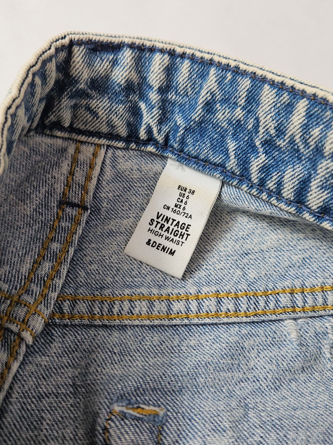 H&M 흐앤므 빈티지 스트레이트 워싱 데님팬츠 38 상품이미지4