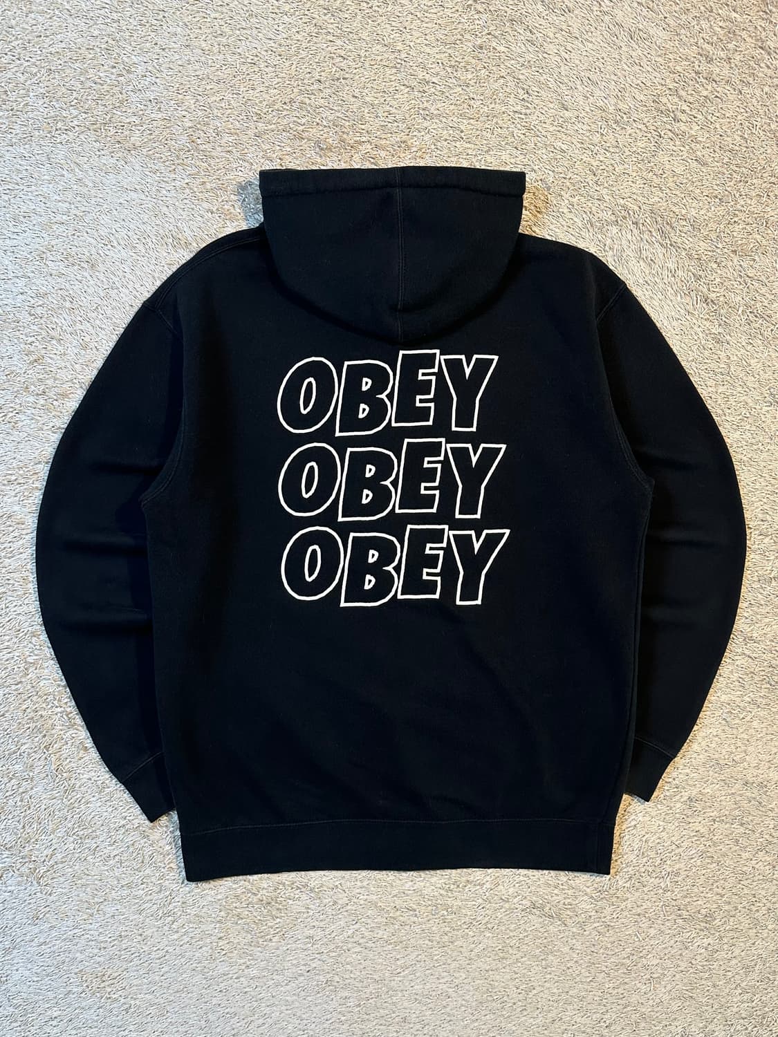 매장판) 오베이 OBEY 백로고 후드집업 블랙 상품이미지1