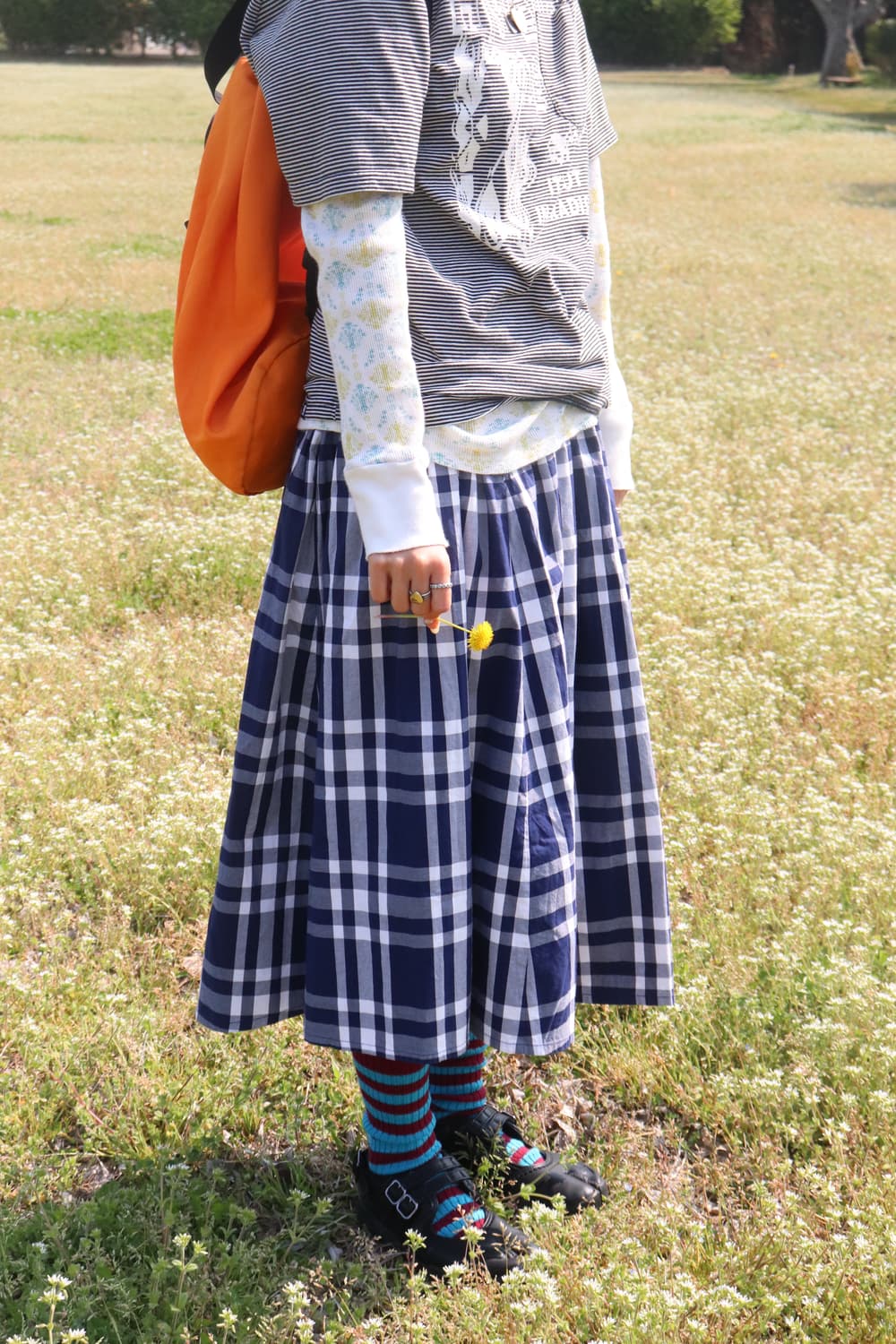 [Beams Boy] Blue Check Skirt 상품이미지1