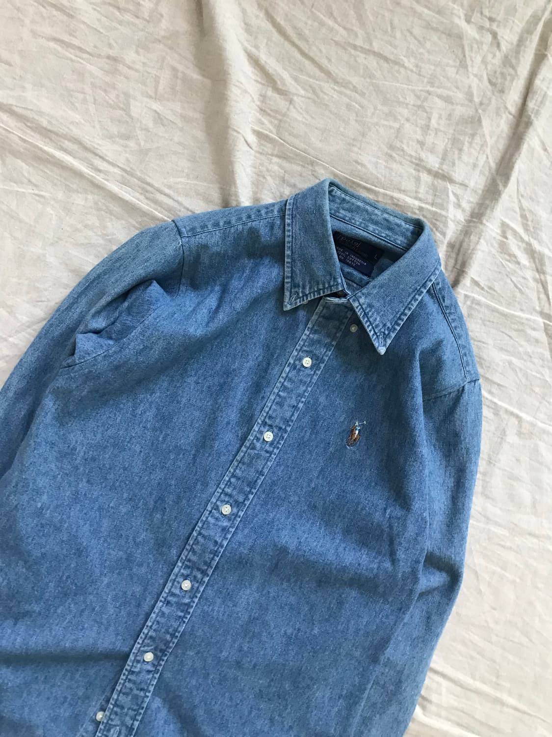폴로 랄프로렌 포니로고 데님 연청 셔츠 상품이미지6