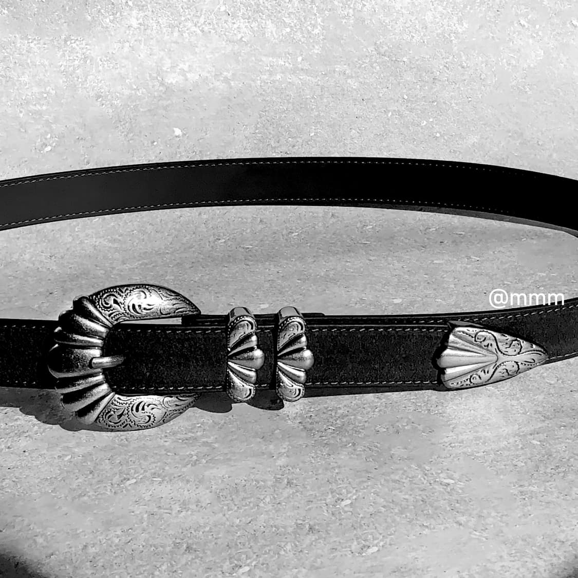 토닉 웨스턴 스웨이드 가죽 벨트 블랙 상품이미지8