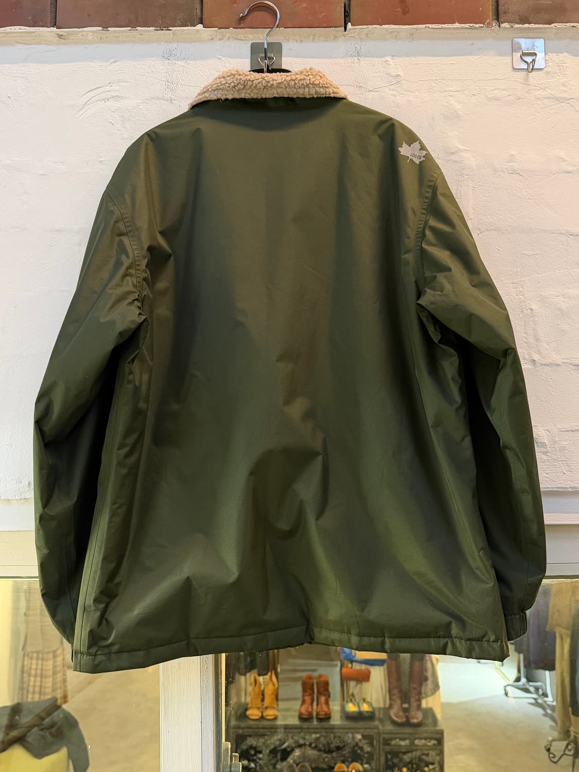 Logos 카키 폴리쉘 콘트라스트 플리스 카라 자켓 L 상품이미지8