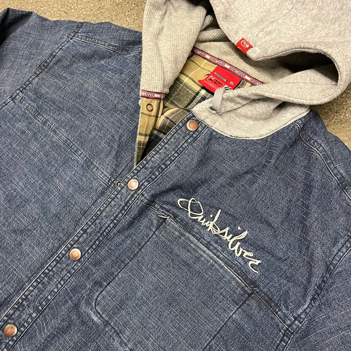 00s 퀵실버 데님 레이어드 셔츠 (110) 상품이미지2