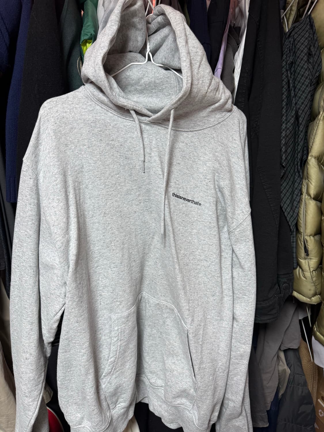 디스이즈네버뎃 그레이 후드티 상품이미지1