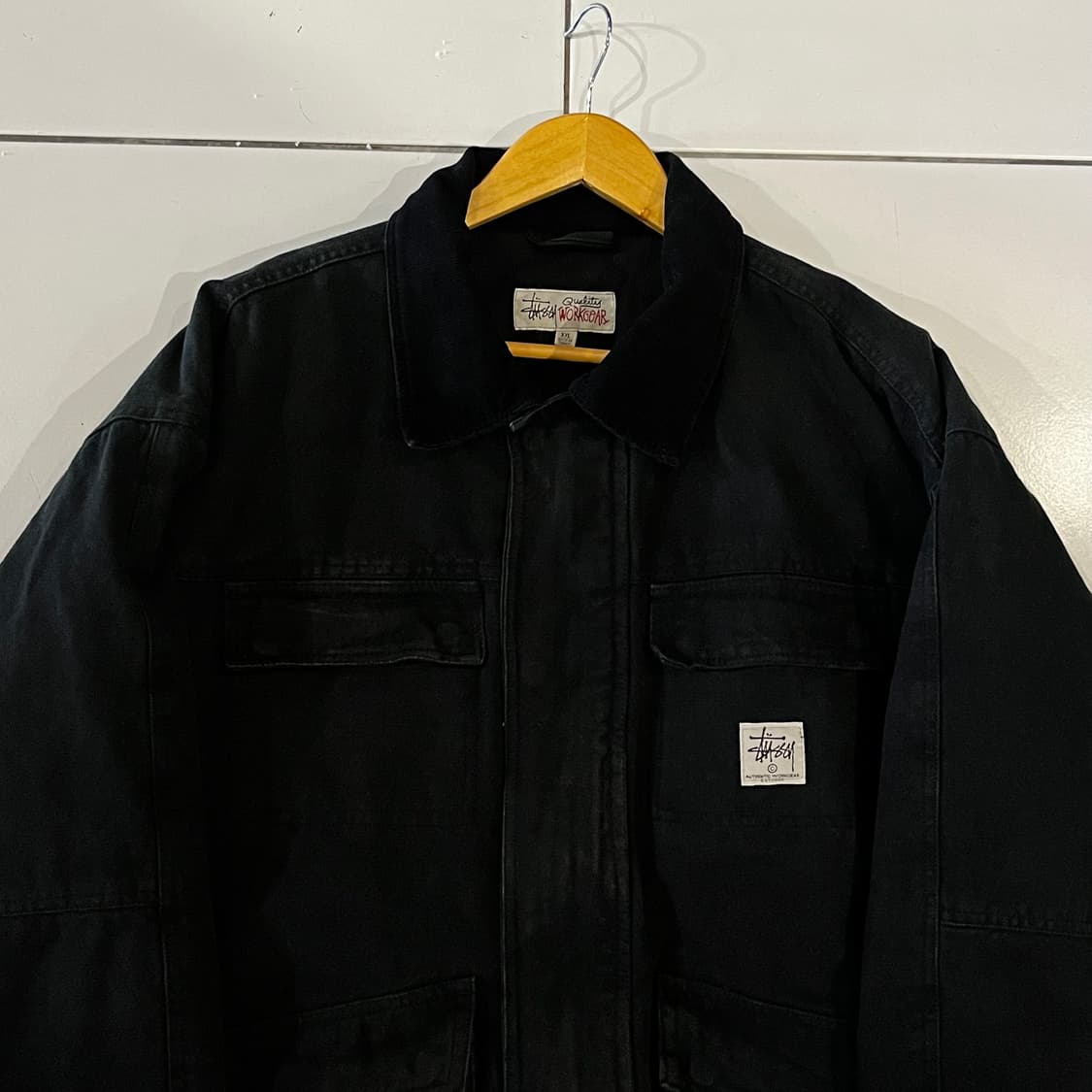 스투시 워시드 캔버스 샵 워크자켓 블랙 상품이미지2