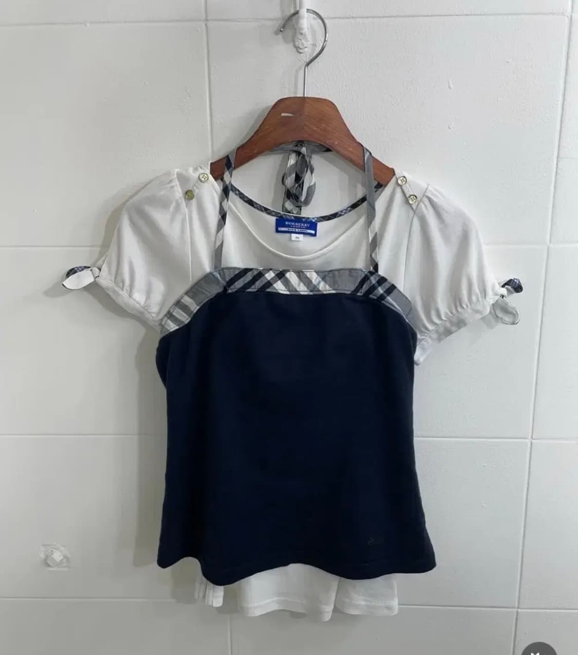 버버리 반팔 슬리브리스 코디 세트 체크  상품이미지4