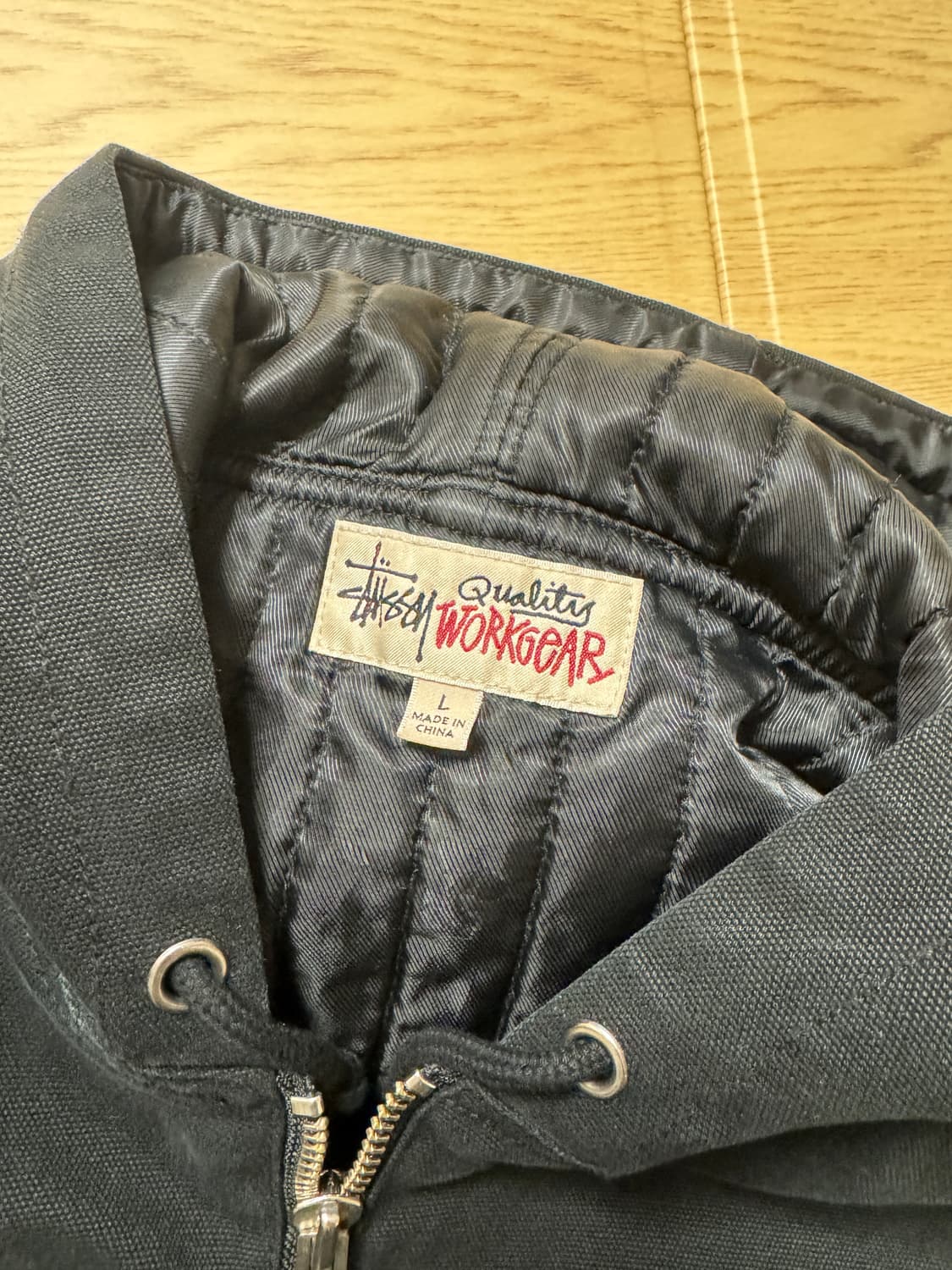 [L] 스투시 인슐레이티드 워크자켓 캔버스 블랙 상품이미지4