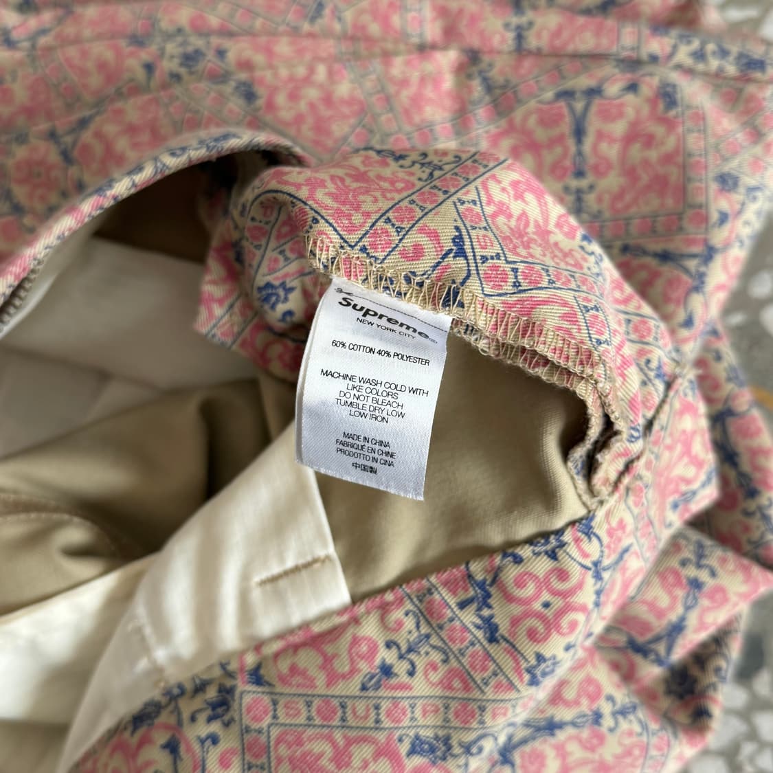 슈프림 워크 팬츠 카키 플로럴 카드 21fw 상품이미지10