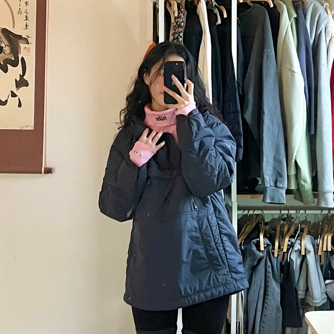 나이키 핑크 목폴라 니트 (M) 상품이미지3