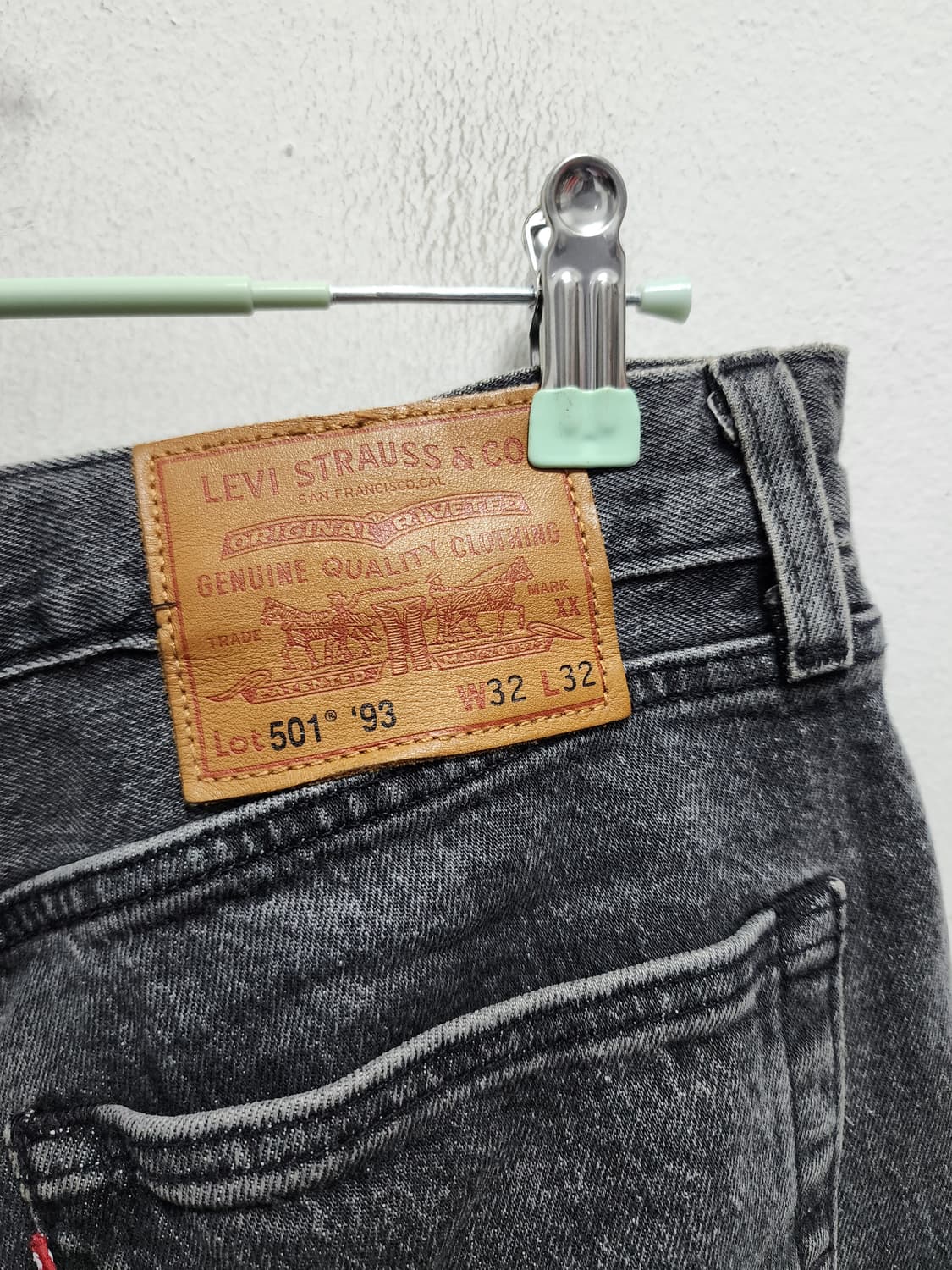 리바이스 501 93s 블랙 데님 상품이미지4