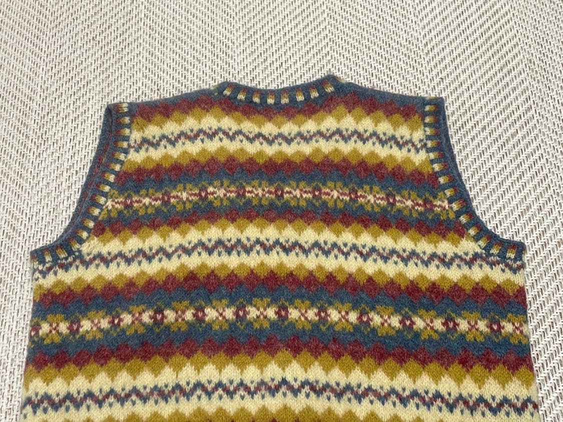 8~90s 스코틀랜드 페어아일 핸드 니트베스트  J03407 상품이미지7