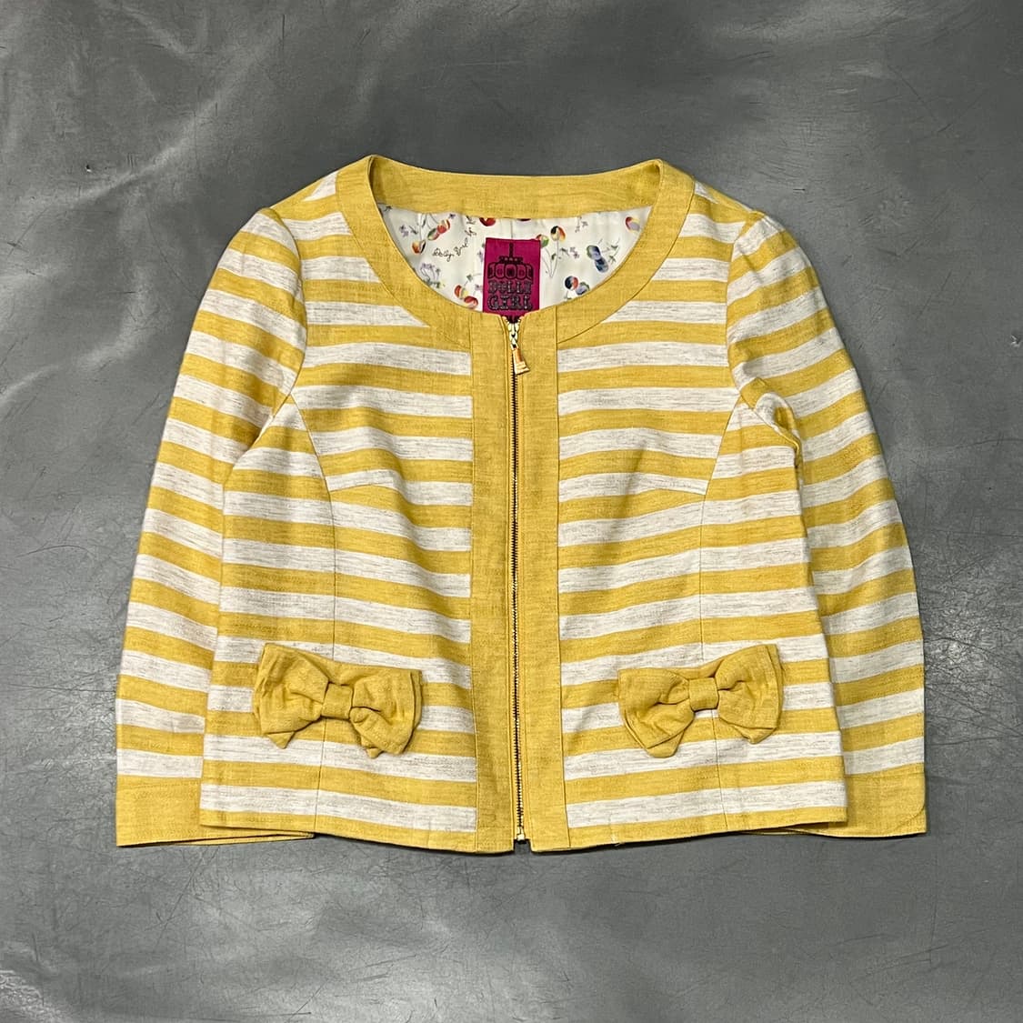  안나수이 스트라이프 논카라 자켓 y15244 상품이미지1