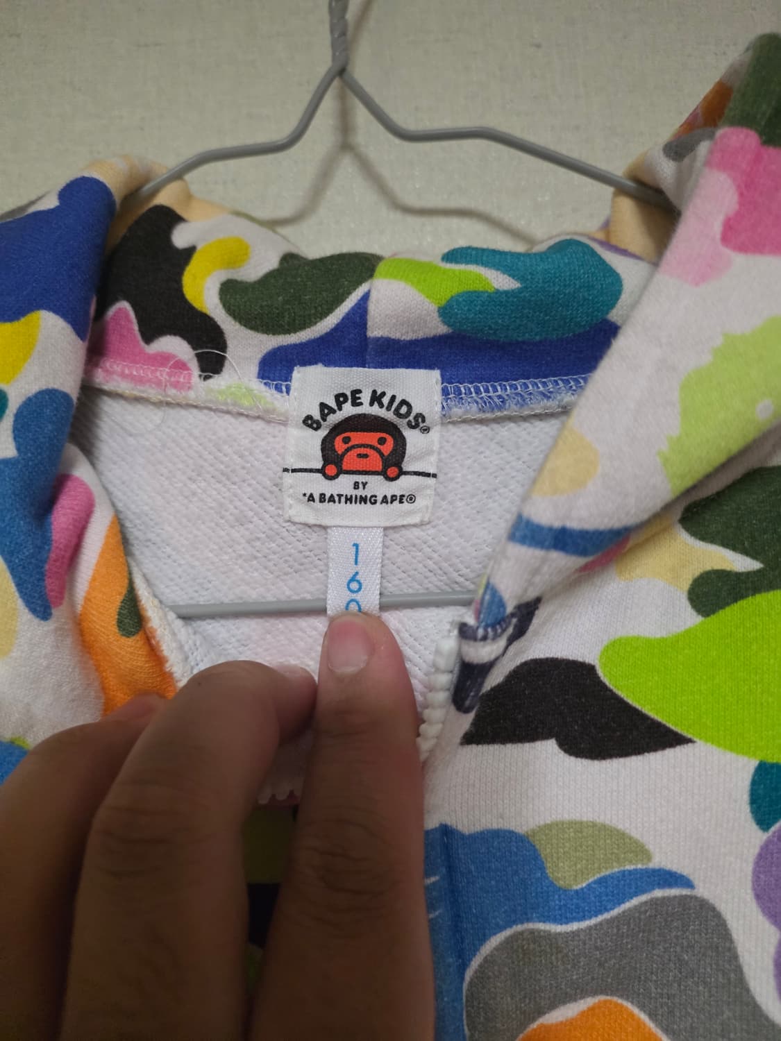 [160, XS] 베이프 멀티카모 샤크 후드집업 키즈 상품이미지5