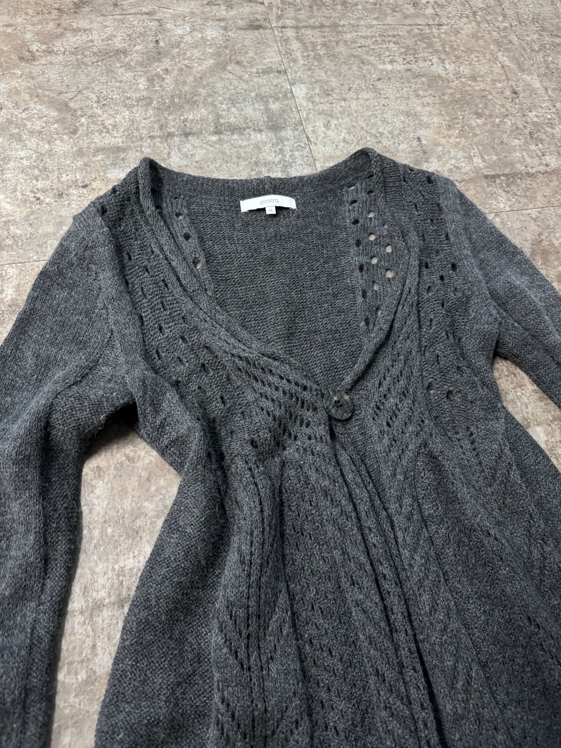 페어리 펀칭 니트 원 버튼 울 가디건 상품이미지5