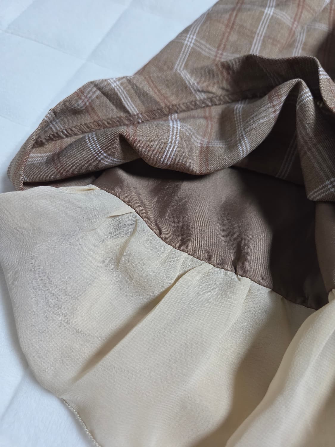 숲속모리 러블리 레이어드 치마 미디스커트 숏스커트 밴딩 아일릿 디테일 상품이미지2