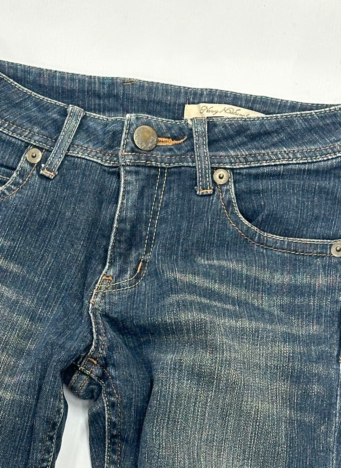 y2k 로우라이즈 슬림 워싱 부츠컷 데님 팬츠  상품이미지4