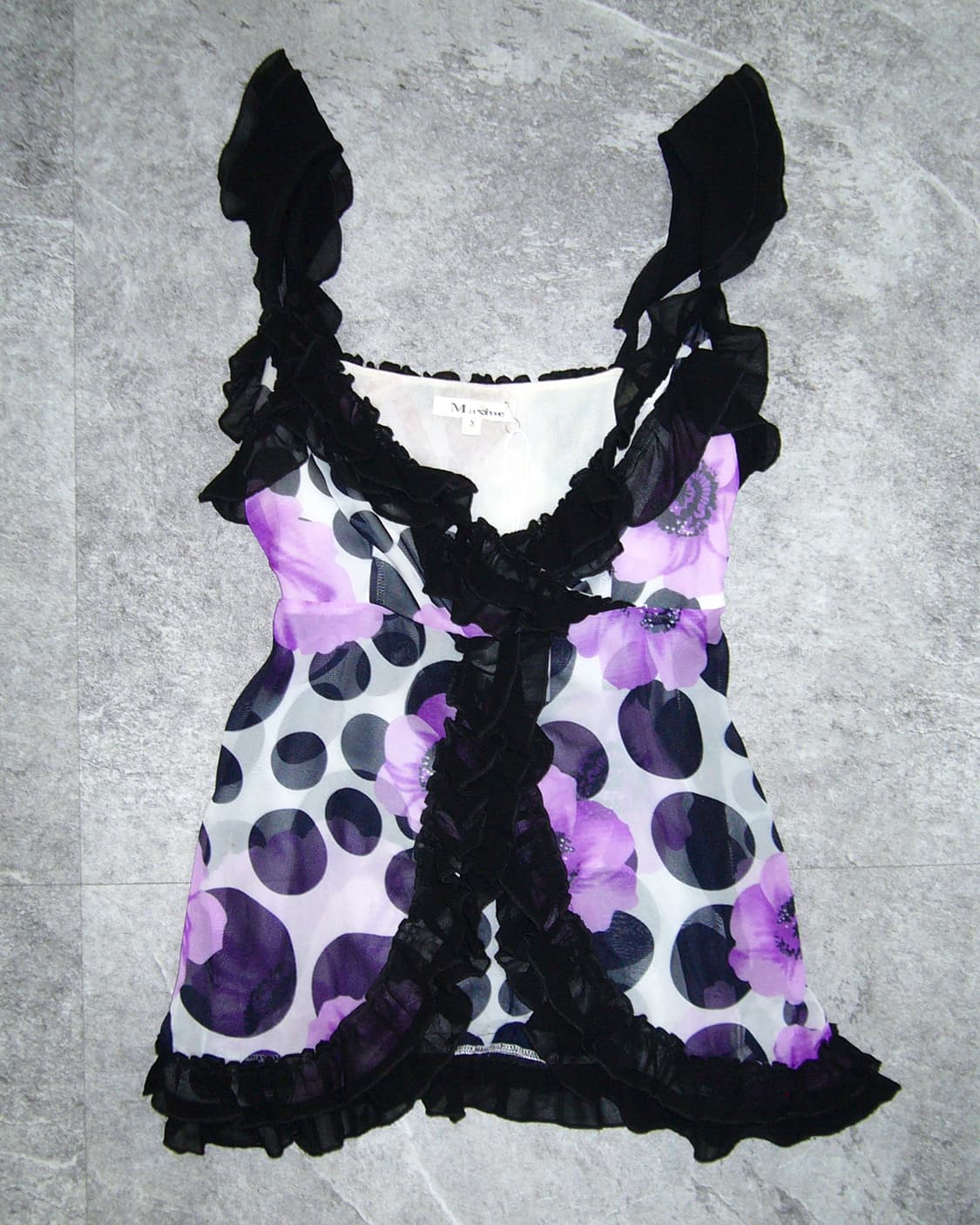 Flower Dots Sleeveless Top 상품이미지1