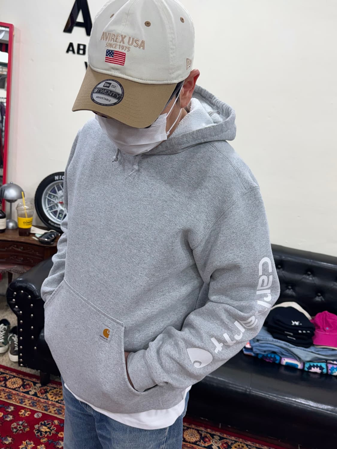 칼하트 k122 미드웨이트 루즈핏 후드 M 상품이미지2