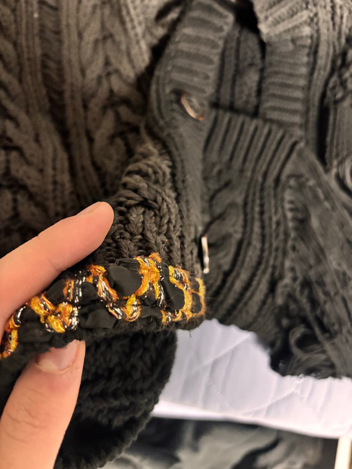 ADSB 앤더슨벨 소바쥬 코튼 가디건 블랙 상품이미지5