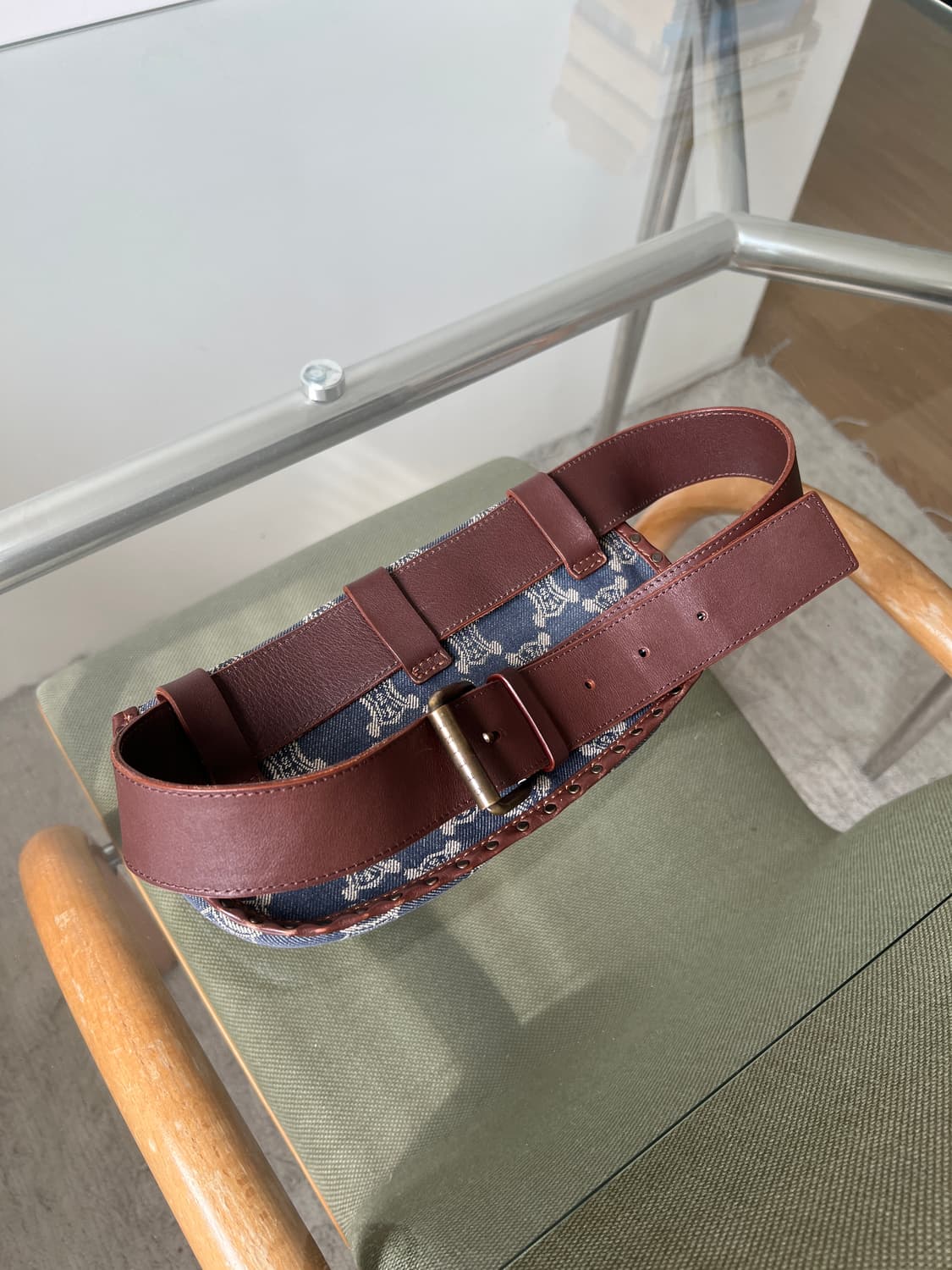 빈티지 셀린 트리옹프 데님 벨트백 상품이미지10