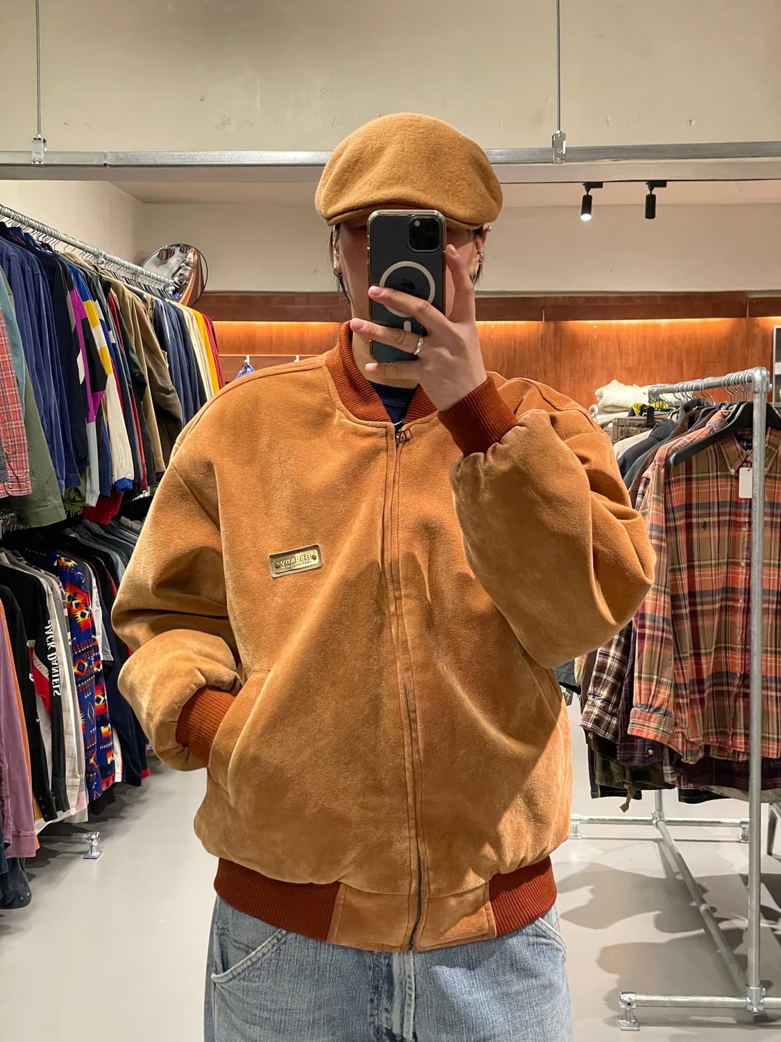 90s 빈티지 스웨이드 봄버 자켓 상품이미지4